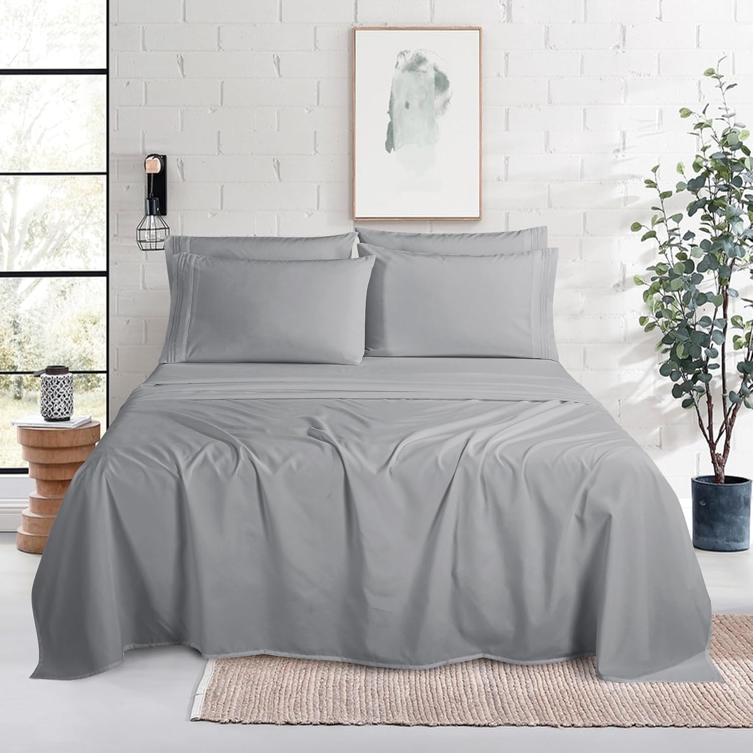 MocassiLuxuryBedding Mocassi Luxury 4-Piece Sheet Set, Ultra Soft 1800 Hotel Quality Microfiber Sheet Set, Fits Mattresses Up to 18 to 24 I…