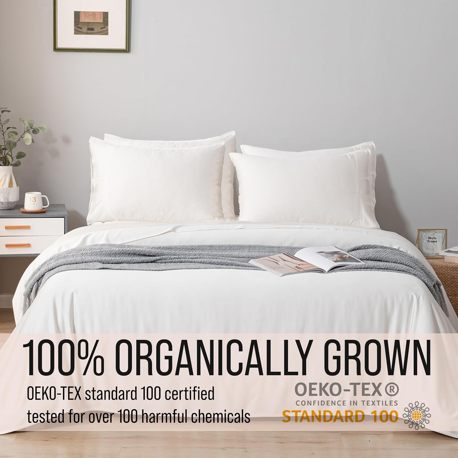 Bella Coterie 6 Piece Luxury Bamboo Viscose Split Top King Size Sheet Set | 34" Split for Adjustable Beds | 100% Organically Grown|…