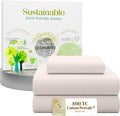 SupremeElegence SUPREME ELEGANCE 3 Pcs 100% Cotton Twin Sheets Set, Light Pink, 400 Thread Count, Percale Weave, Cooling, Deep Pocket Fitte…