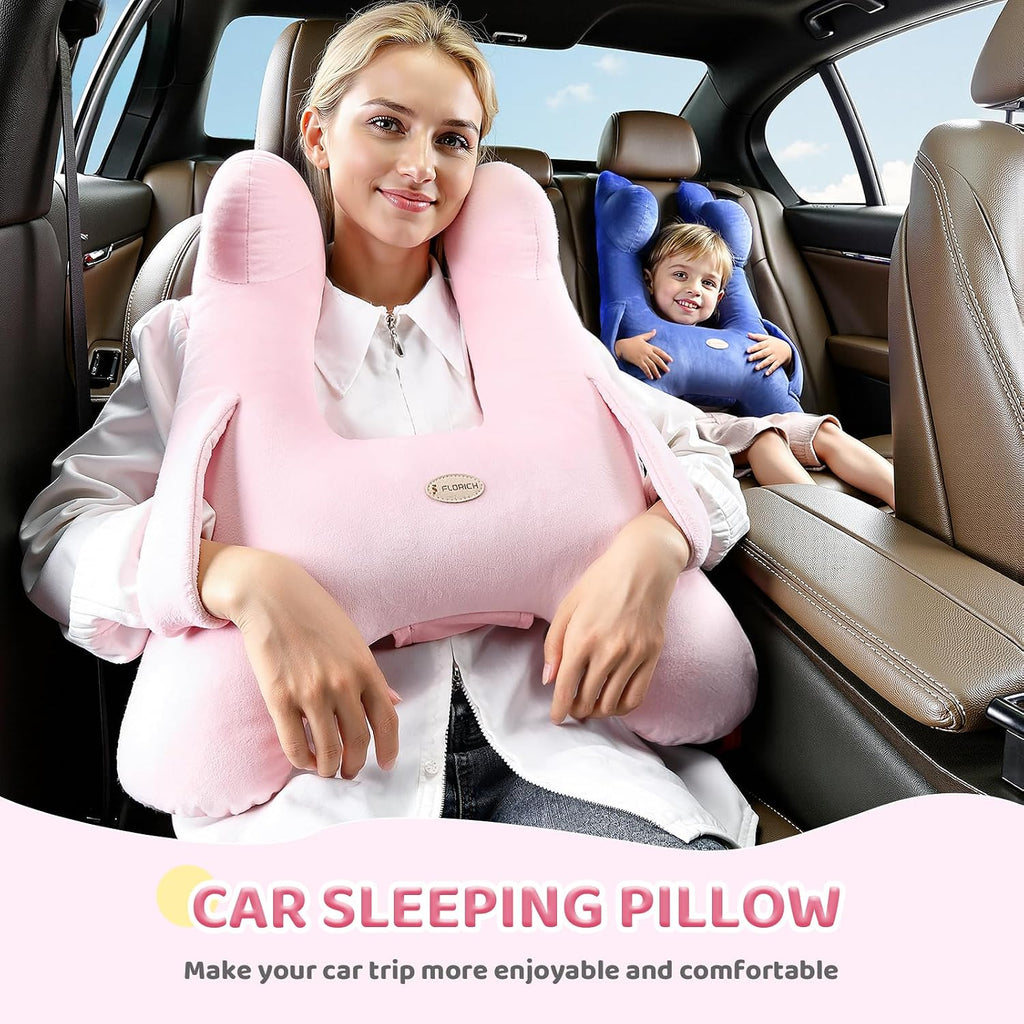 FLORICH Kids Travel Pillow, Car Sleeping Travel Pillow for Kids, Washable H-Shaped Pillow for Adults and Children to Support Head and…