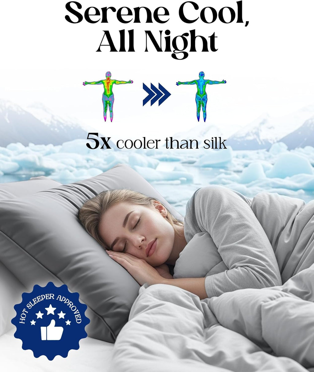 SLEEPHORIA Cooling Pillow Cases - BreezeWeave King Size Set of 2 Pillowcases for Hot Sleepers & Cool, Deep Rest - Cloud Soft, Silky…