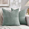 Fancy Homi 2 Packs Grey Blue Decorative Throw Pillow Covers 18x18 Inch for Couch Bed Sofa, Rustic Boho Farmhouse Home Decor, Soft Corss…