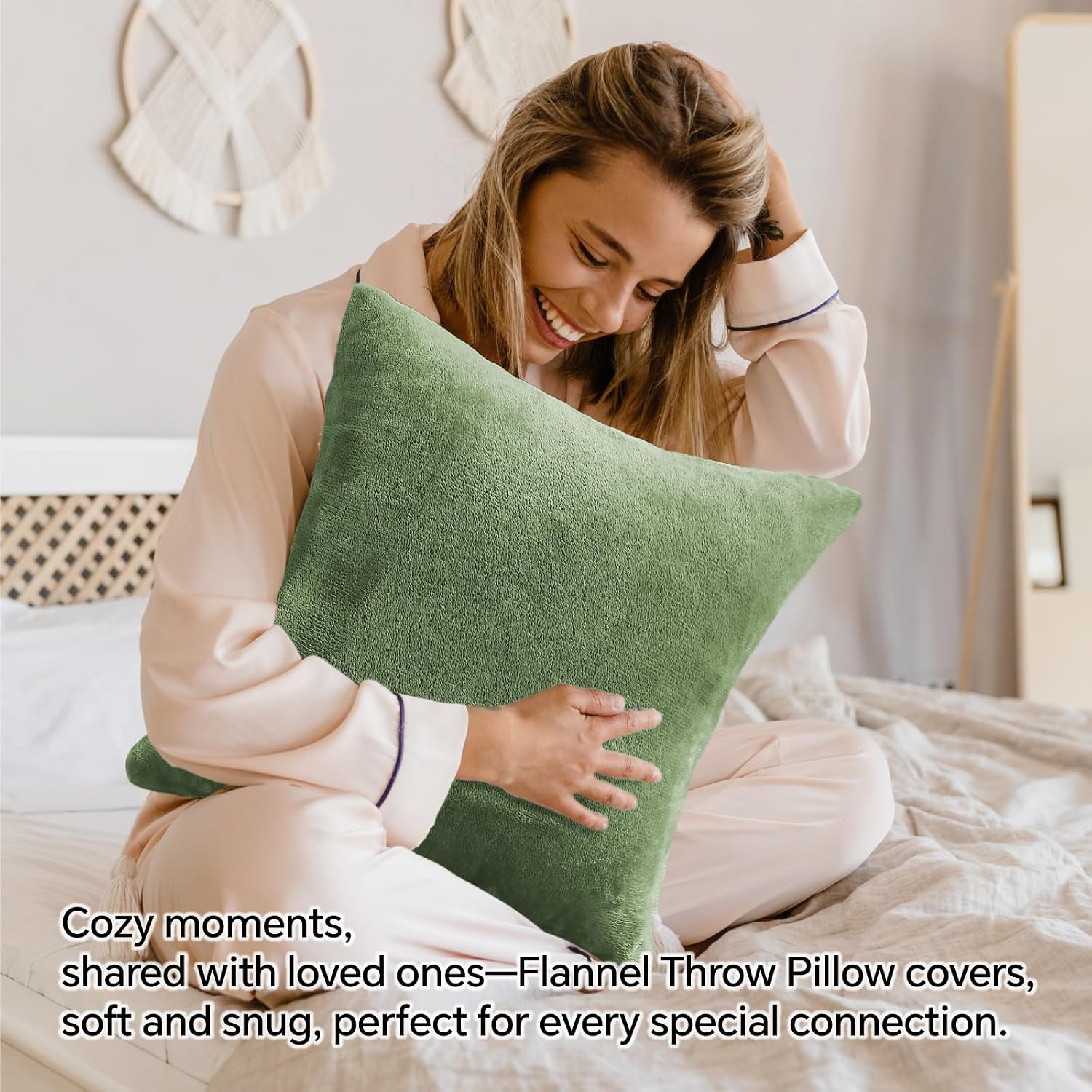 Bedelite Velvet Pillow Covers 26x26 with Zipper, 2 Pack Super Soft Square Pillow Covers for Bedroom, Sofa, Luxury Cozy Fleece Pillowcases f…