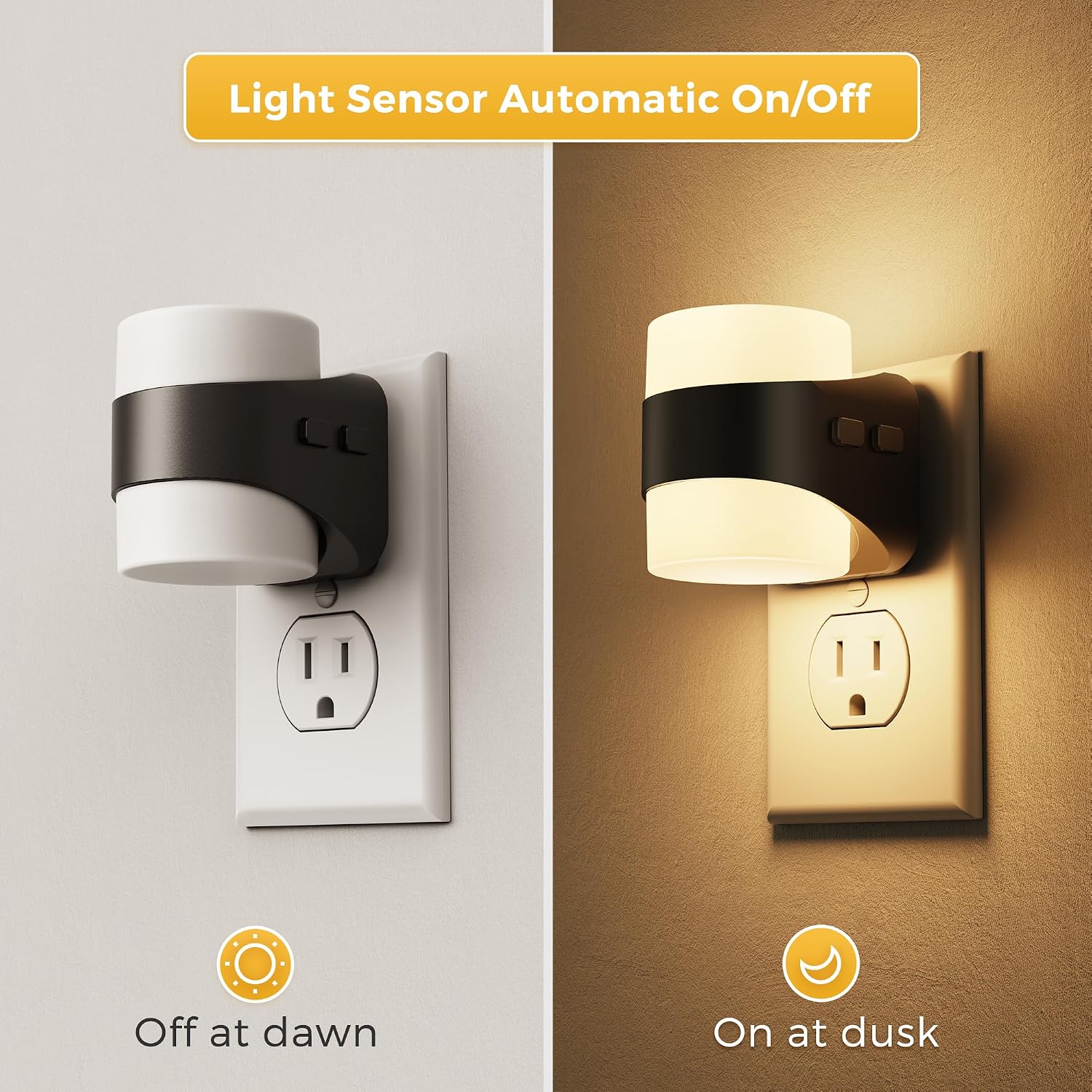 L LOHAS LED Night Lights Plug into Wall with 3CCT Adjustable (3000K/4000K/5000K), 3 Level Dimmable Night Light, 1W Low Power Nightlight…