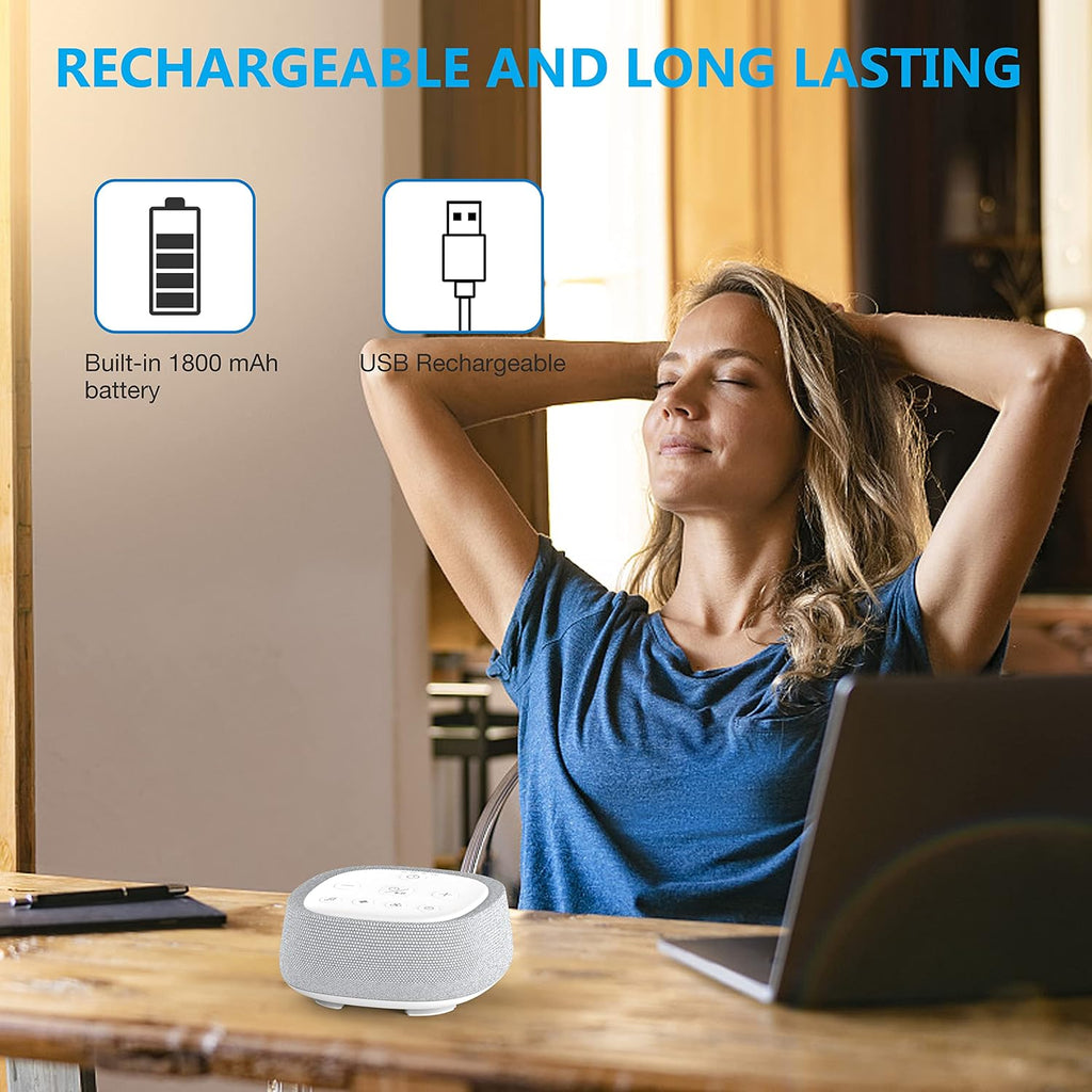 Wobrikosee Rechargeable White Noise Machine with 28 Smoothing Sounds, Portable Sound Machine for Baby Kids Adult Sleeping, Auto-Off Timer,…