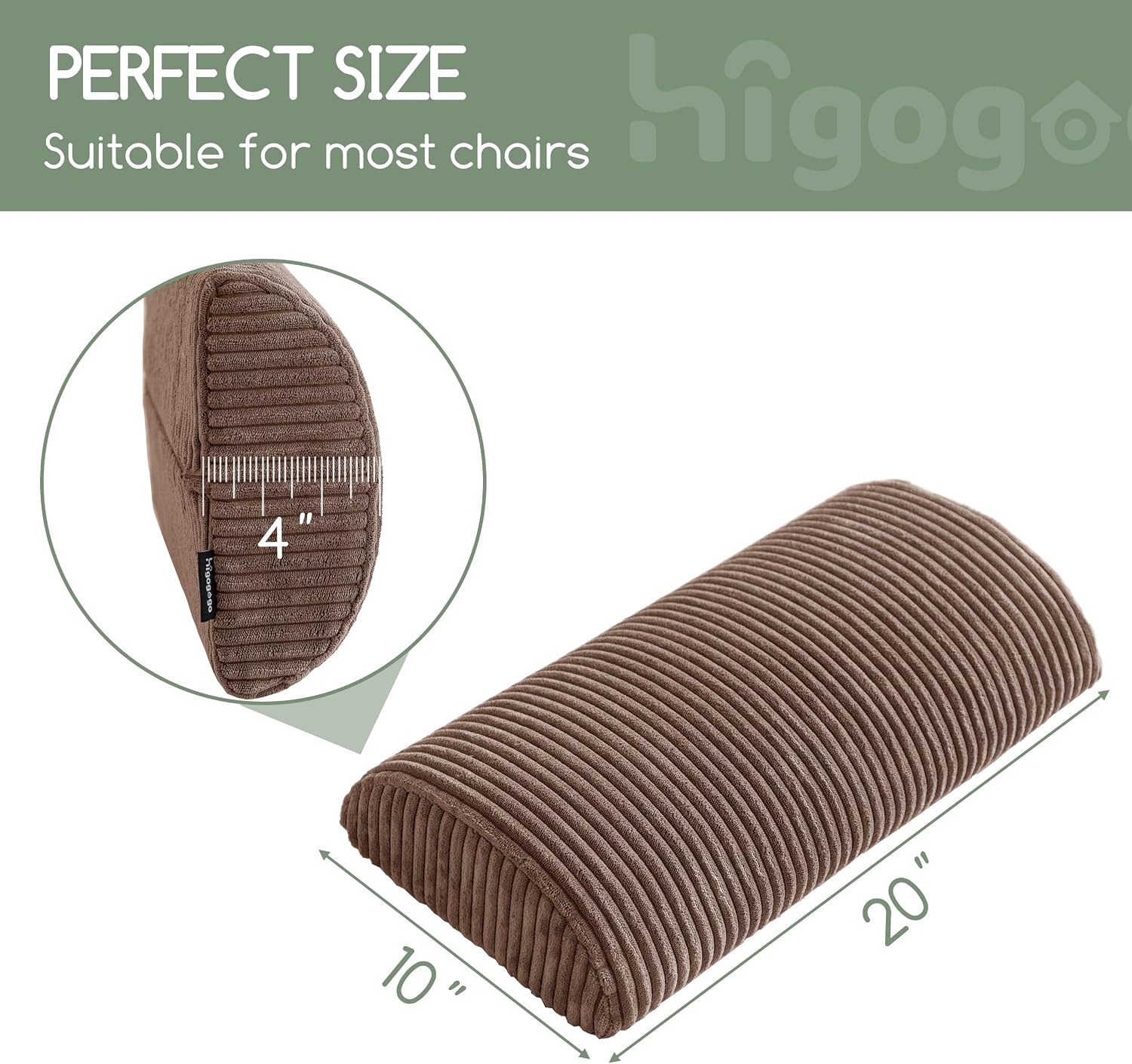 Higogogo Lumbar Support Pillow for Recliner Chair/Accent Chair/Couch, Memory Foam Back Support Cushion for Elderly, Recliner Cushions for B…