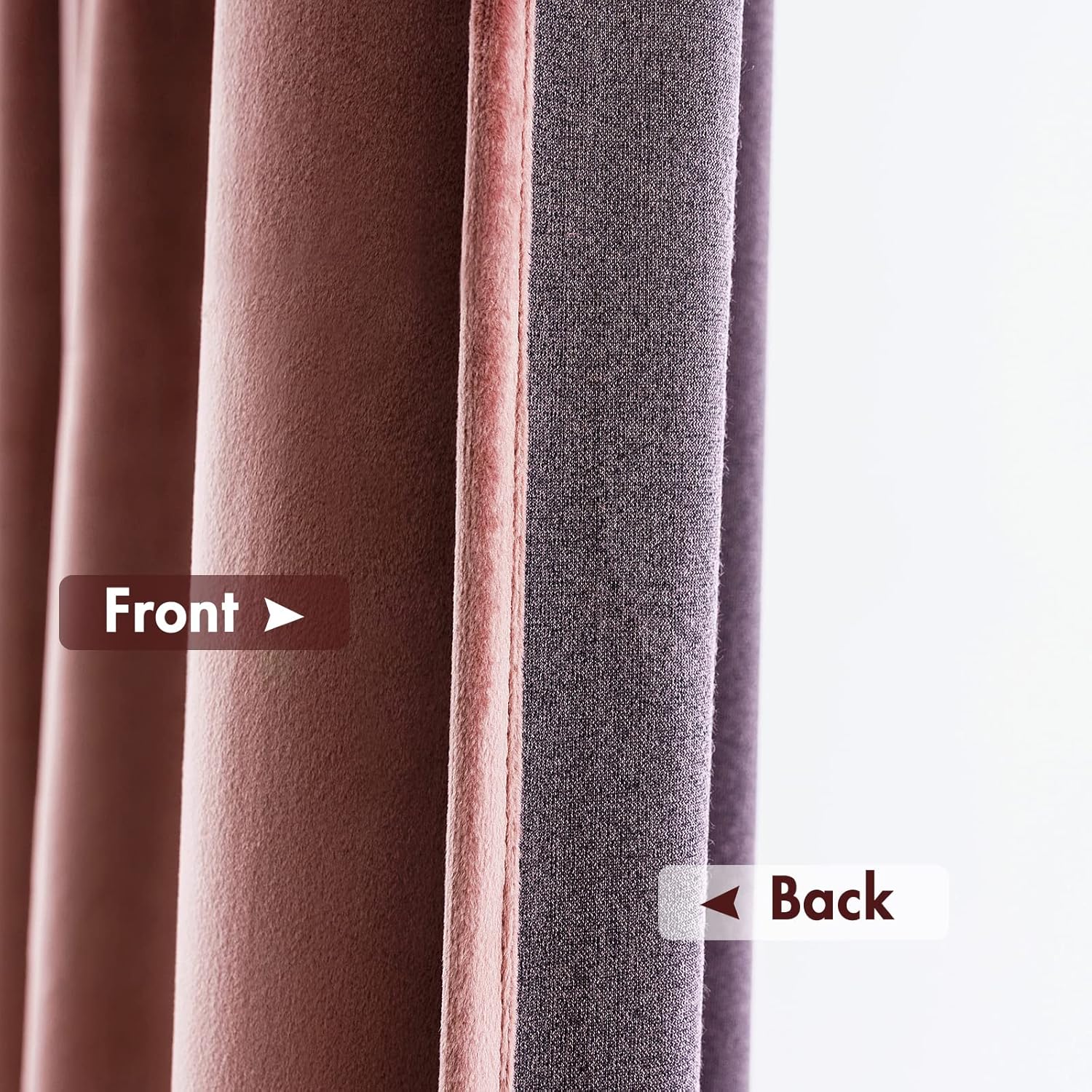 MIULEE Dusty Rose Pink Velvet Curtains Thermal Insulated Blackout Curtain Drapes for Bedroom Living Room Darkening 72 Inches Long…