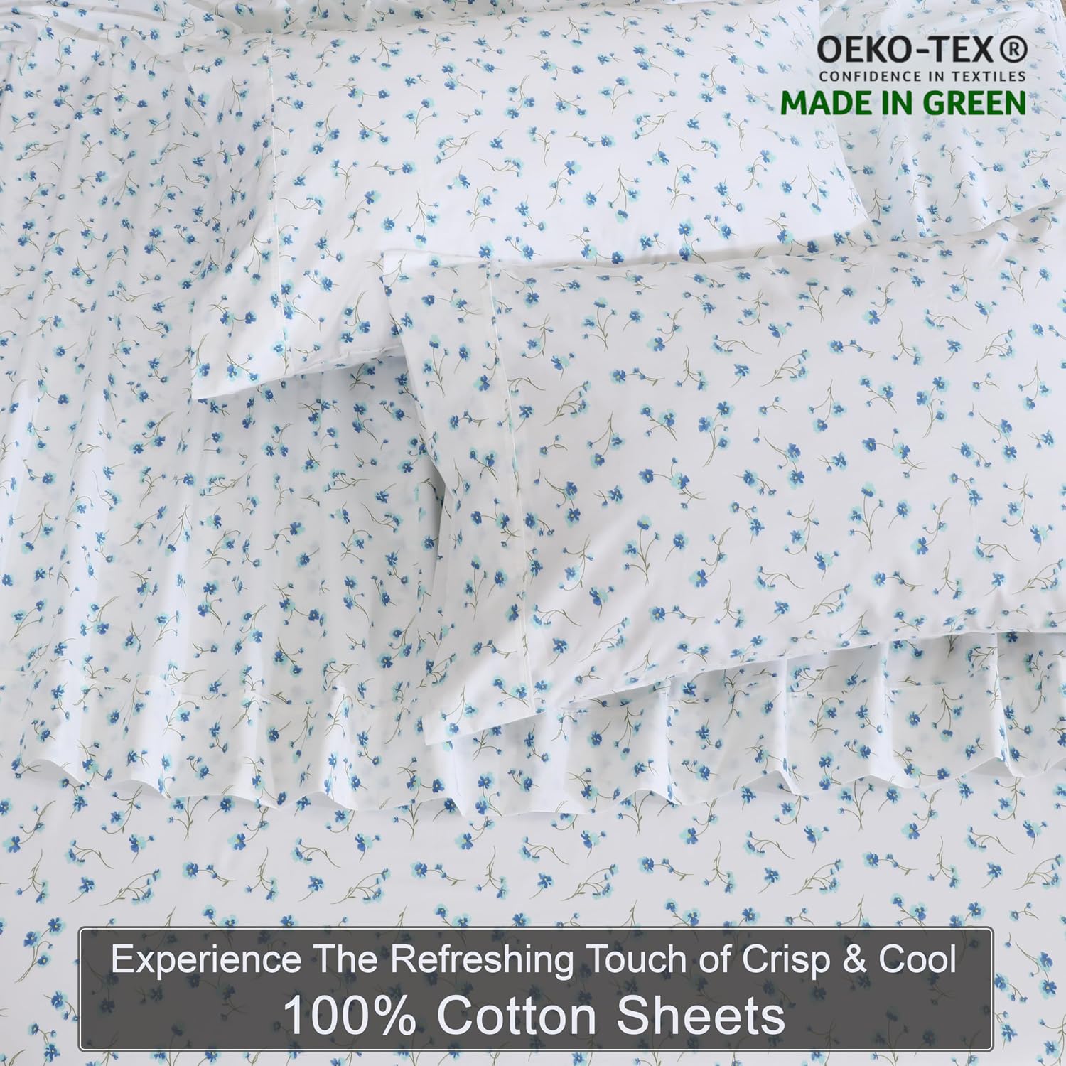 Zoyer 100% Cotton Sheets – Full Size Percale Bedding, Cooling & Breathable, Durable with a Crisp, Soft & Comfortable Feel, 16" Deep Pocket,…