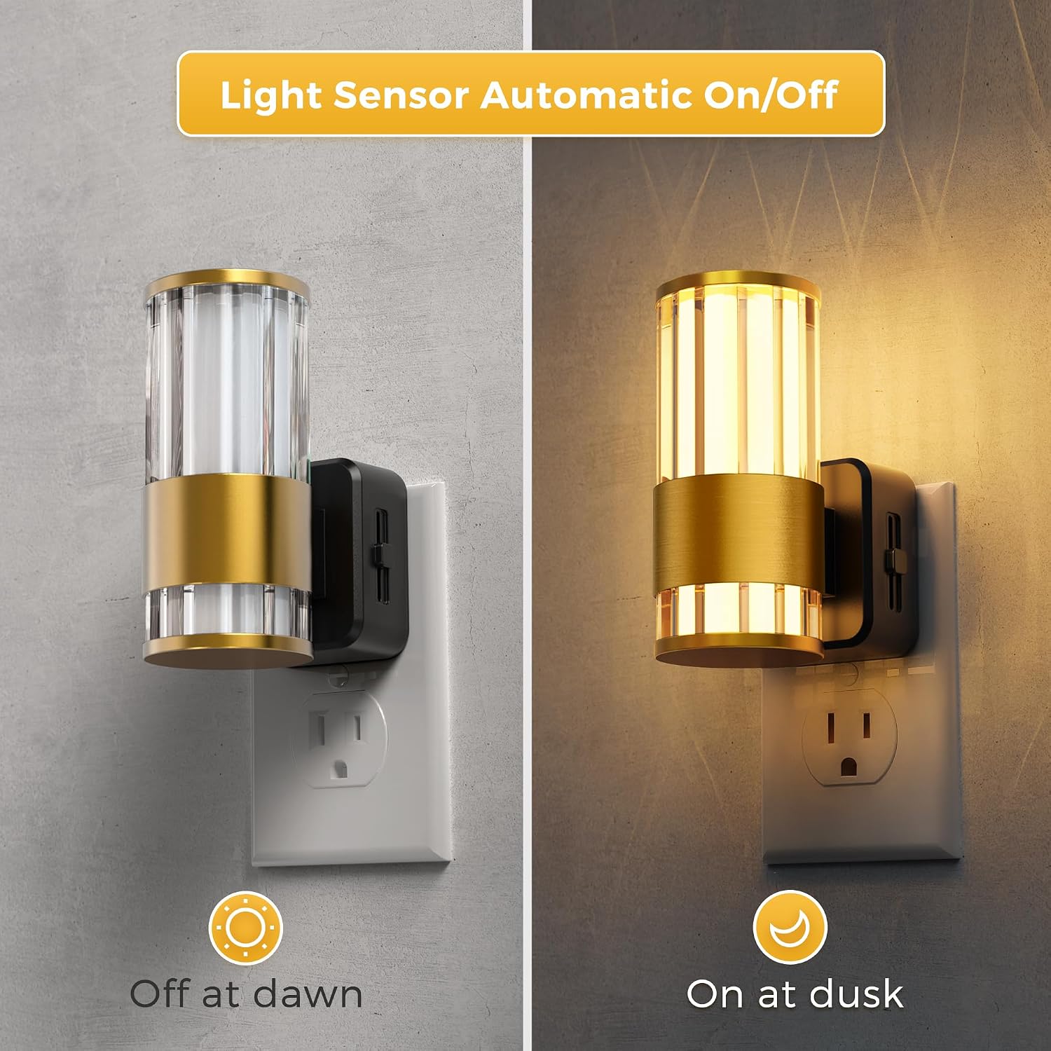 L LOHAS LED Night Light, Automatic Night Lights Plug into Wall, 0-100LM Adjustable Brightness LED Night Light, Dimmable Night Lights Plug…