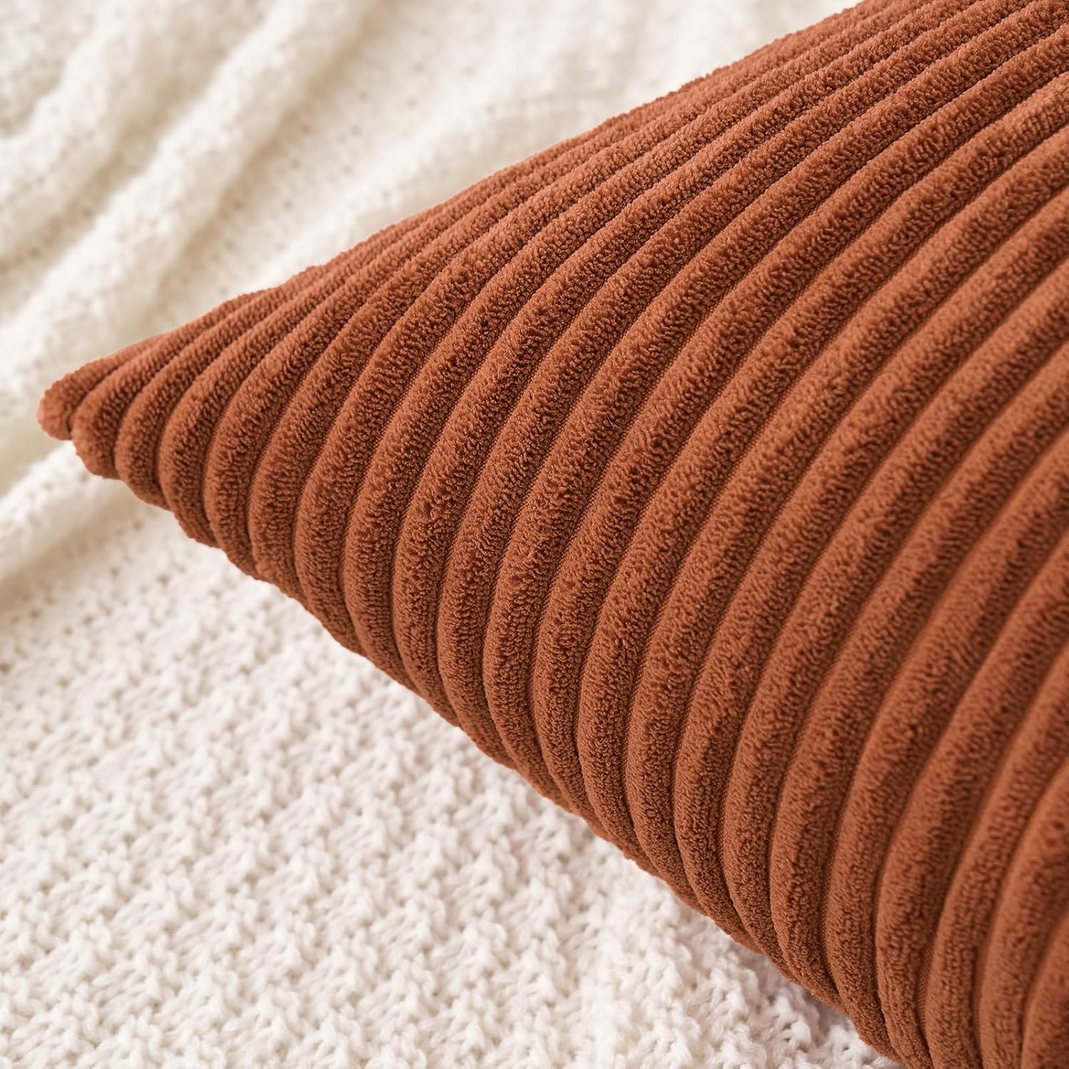 MIULEE Pack of 2 Corduroy Soft Soild Decorative Square Throw Pillow Covers Cushion Cases Pillowcases for Sofa Bedroom Car 18 x 18 Inch 45…