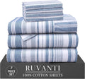Ruvanti 100% Cotton Percale Sheets Split King Size 7 Piece Set, Cooling Bed Sheets for Hot Sleepers, Deep Pocket 16”, Breathable Lightweigh…