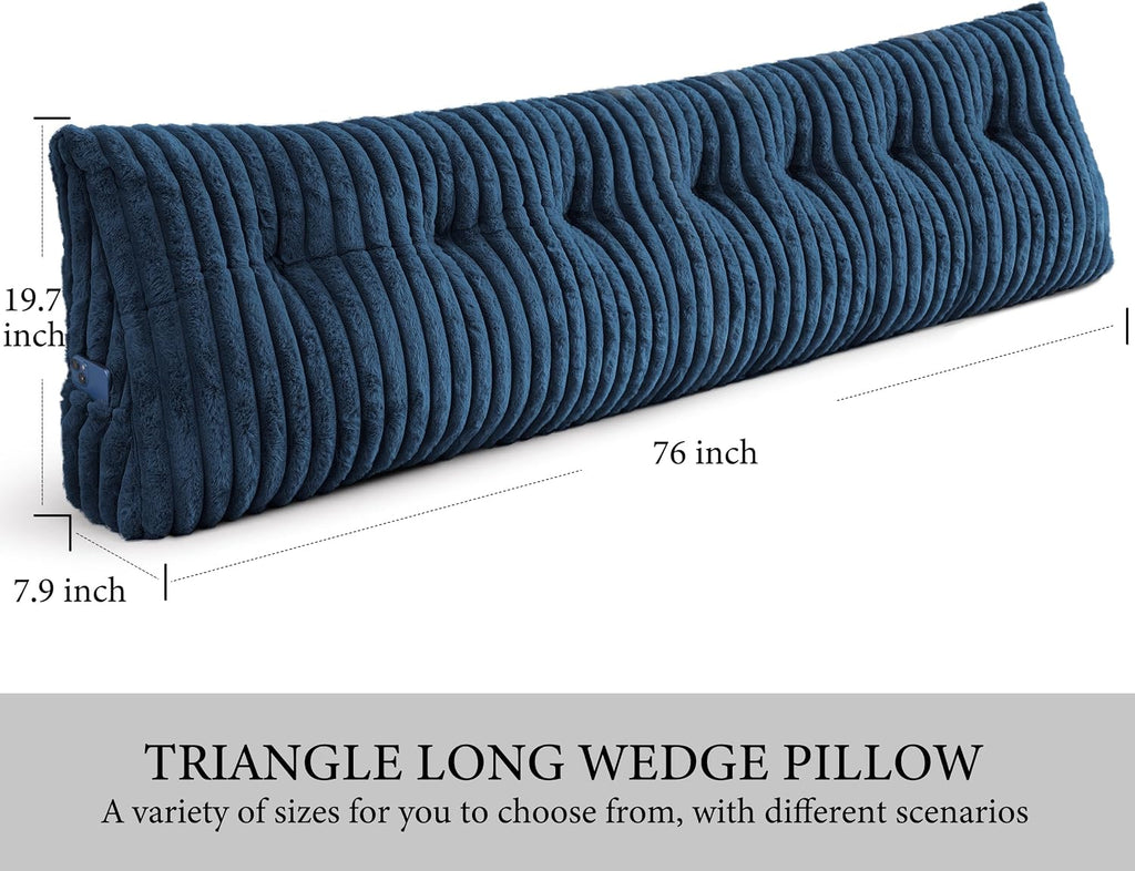Headboard Pillow King, Triangular Wedge Pillow Headboard King, Cushion Headboards Reading Pillows, Backrest Pillows for Sitting in Bed or…