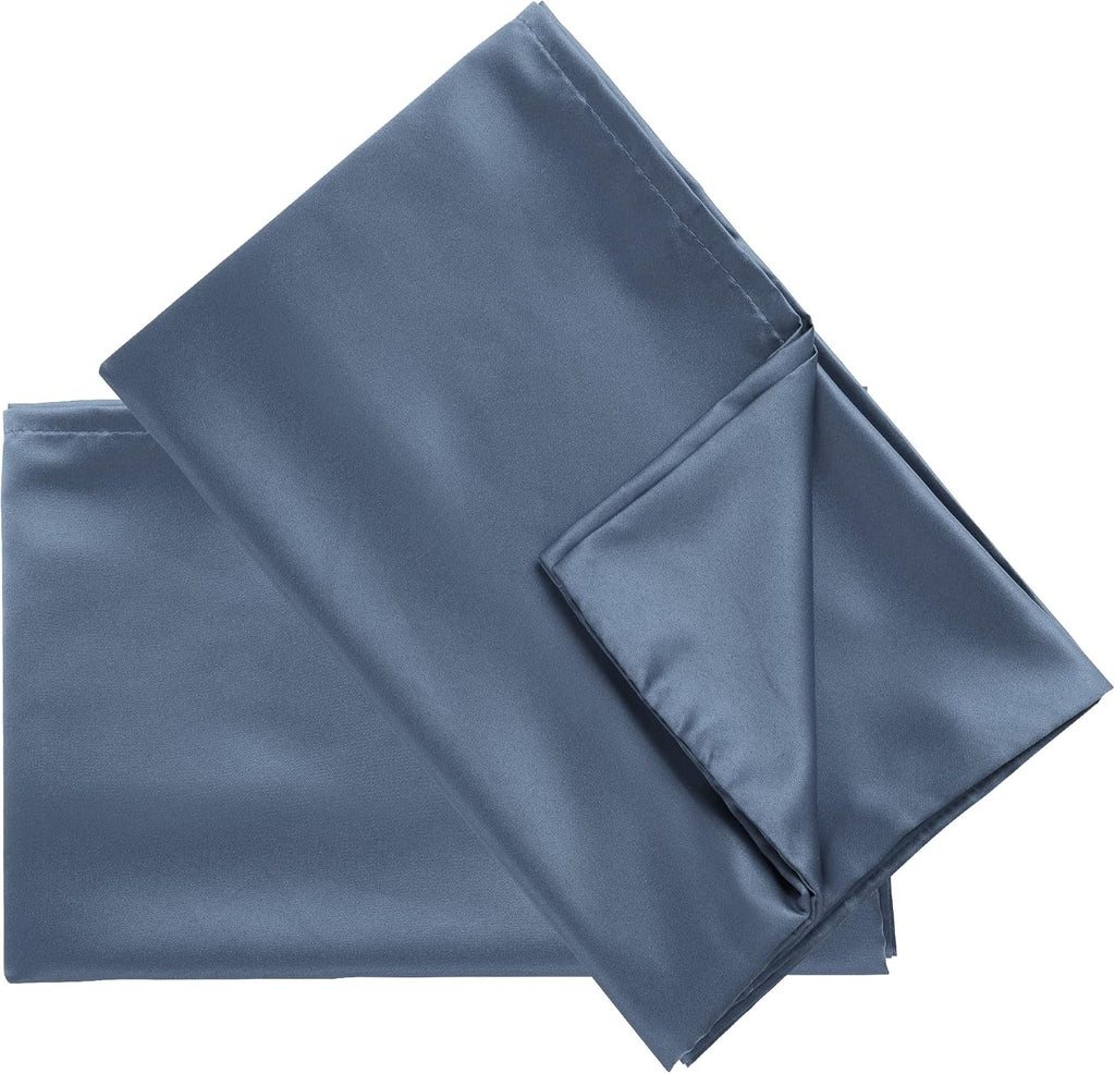 uxcell 2 Pack Silk Satin Pillowcase for Hair and Skin, Cool, Silky, Soft Breathable Pillow Cases Travel Size 14x20 Inch Sateen Pillowcase S…