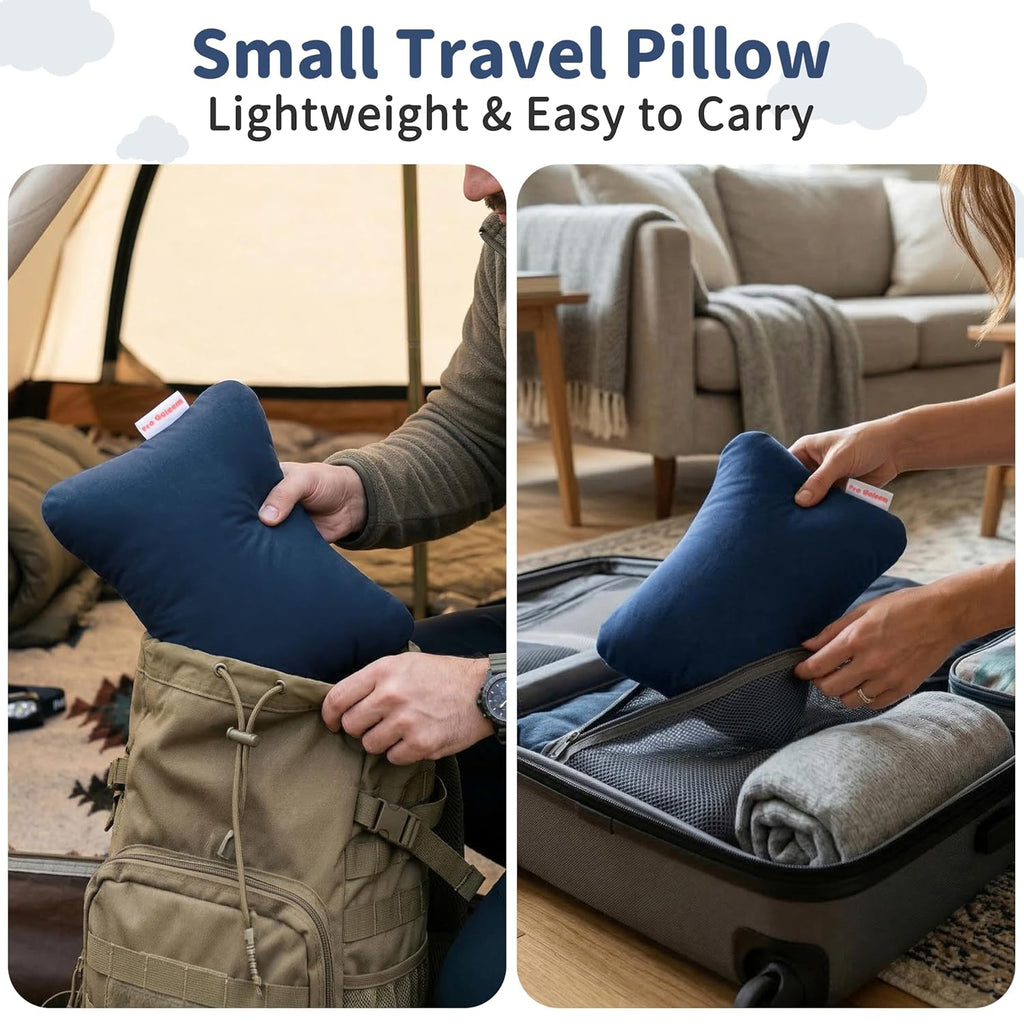 Pro Goleem Small Pillow 11"x7"x2.5" for Travel and Camping with Name Tag Mini Tiny Pillow for Room Couch Sofa Chair and Outdoor Car Air…