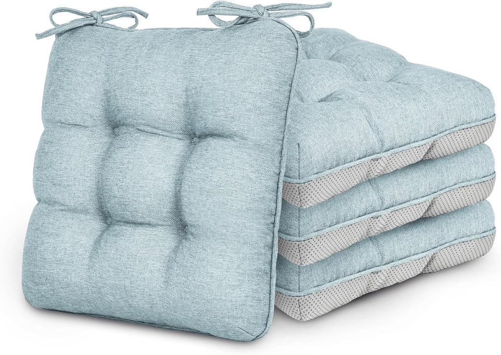 Love's cabin Memory Foam Chair Cushions Set of 4, 15.5"x15.5"x3.5" Indoor & Outdoor Seat Pads for Dining, Kitchen, Office, Patio Chairs…