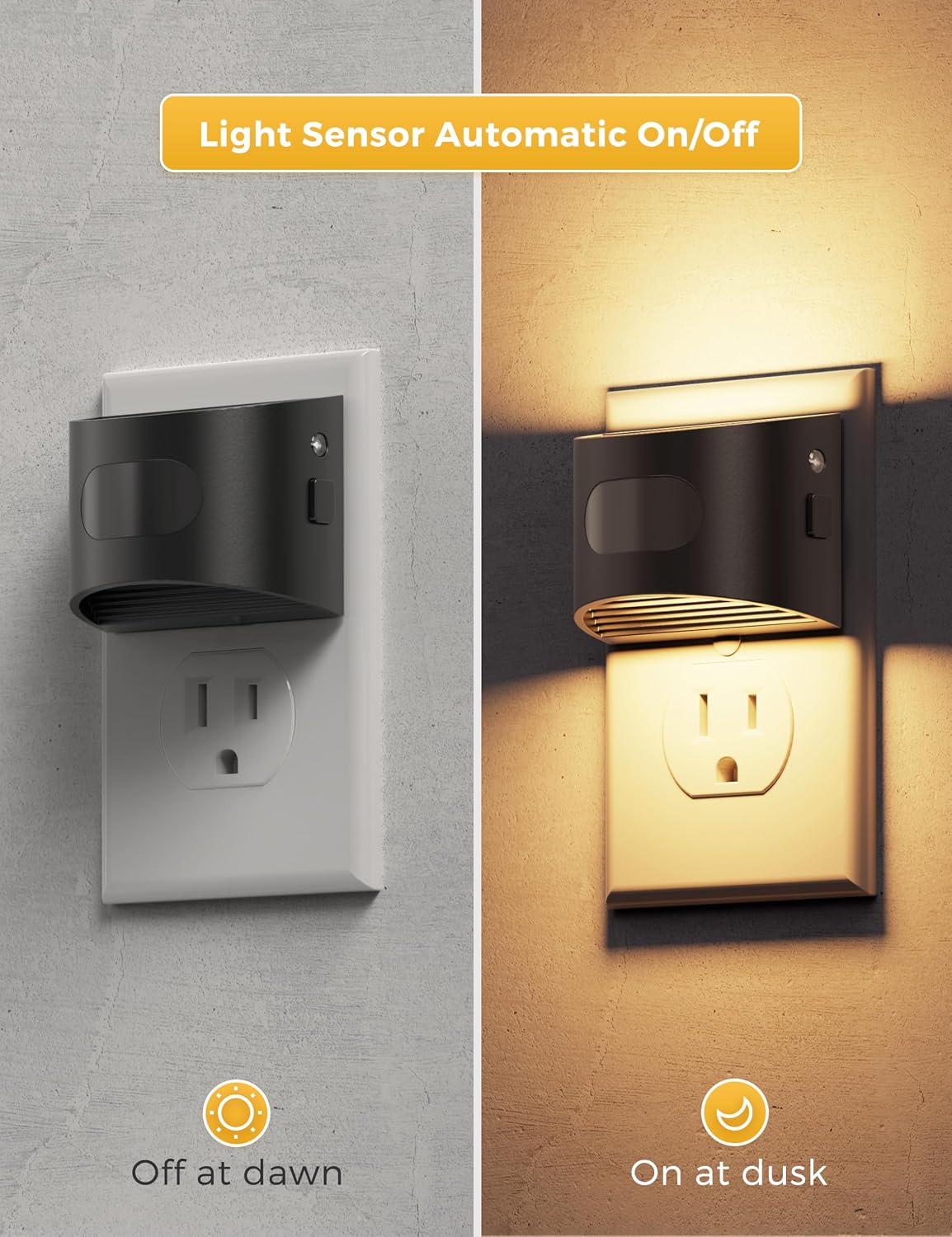 L LOHAS LED Night Light with Motion Sensor & Dusk to Dawn Sensor, Night Lights Plug into Wall with 30-100lm Adjustable Brightness, Motion…