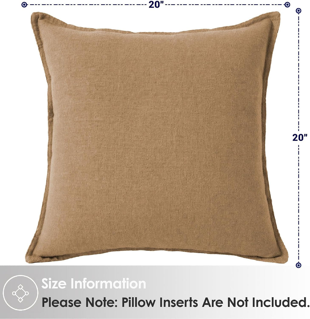 Symplora Cotton Linen Throw Pillow Covers Set of 2, Breathable Non Pilling Decorative Pillow Covers, Machine Washable Cushion Case for…