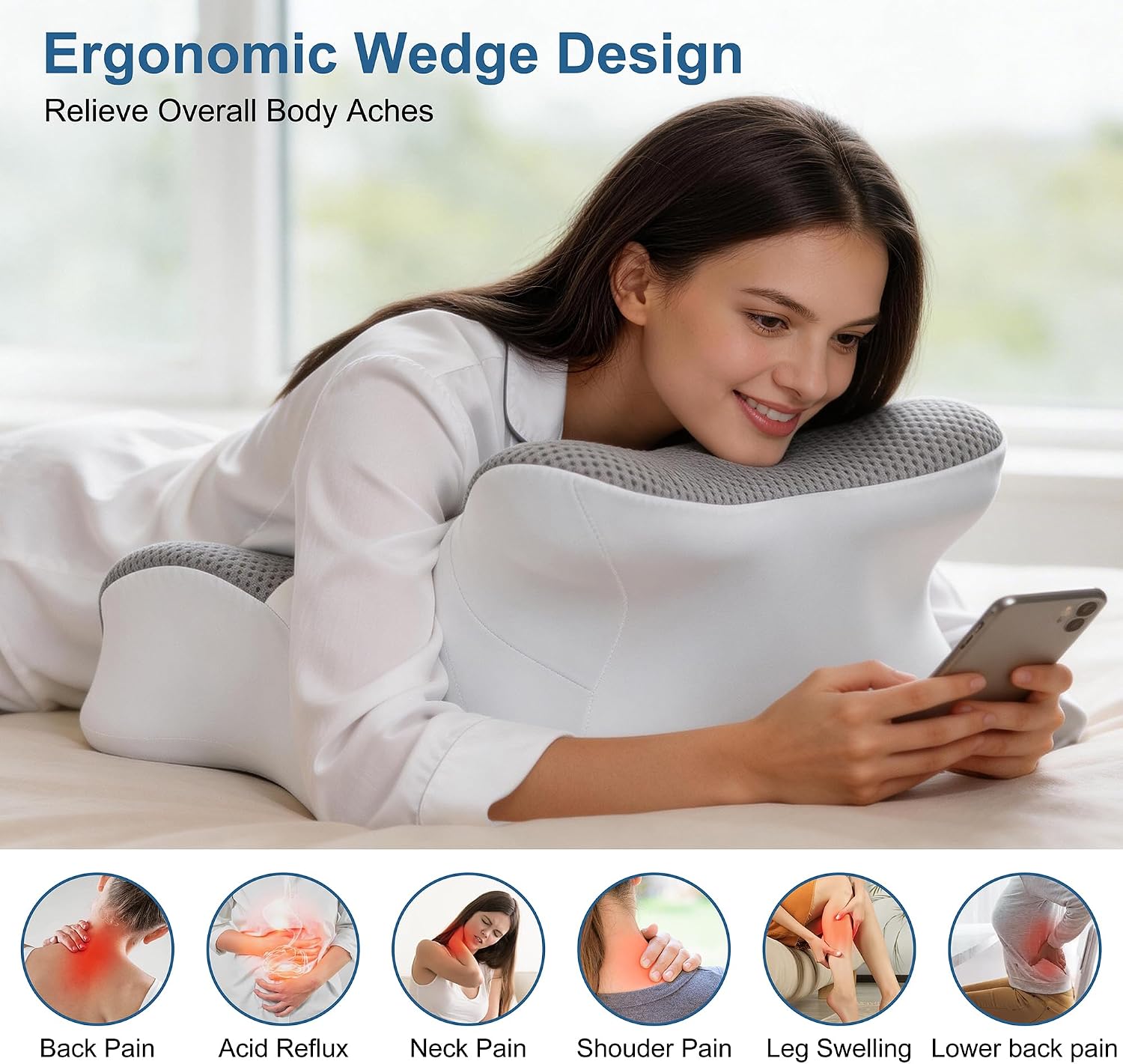 FamiCare X-Large Memory Multi-Purpose Pillow - 9-in-1 Body Positioner for Reading, Gaming, Side Sleeping, Raising Hips, Ergonomic Comfort S…