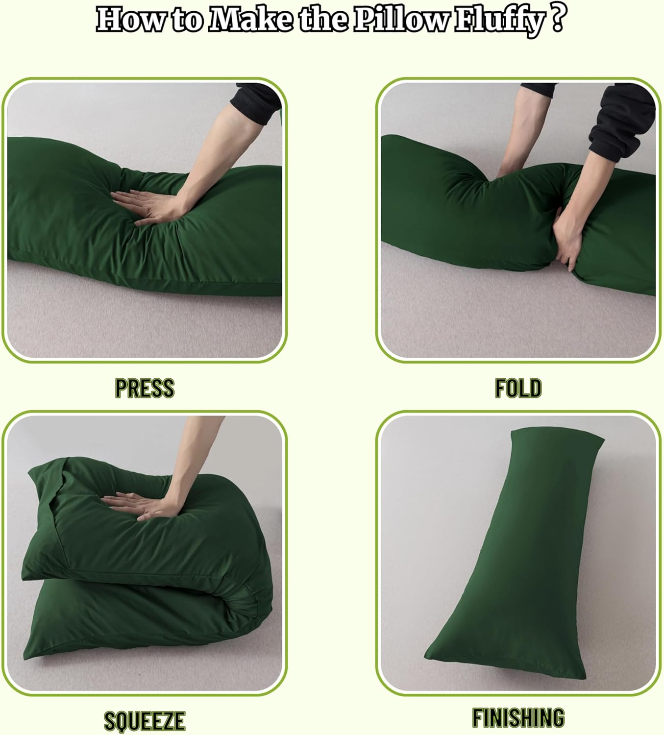 Ubauba Memory Foam Body Pillow with Cover, Full Large Body Pillows Insert for Adults with Envelope Closure Pillowcase, Firm & Fluffy Long…
