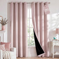 Nicetown 100% Blackout Window Curtain Panels 84" Long, Blush Pink, 2 Pieces, 52 inches Wide Each Panel, Heat and Cold Blocking Drapes with…