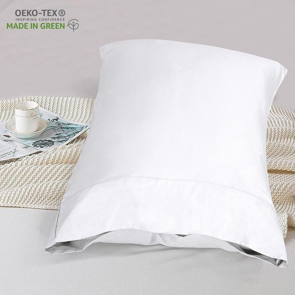 Royalelinens Royale Linens White Cotton Pillow Cases Queen Size Set of 12 - Bed Pillow Covers - 100% Cotton Pillowcases - Soft & Cooling -…