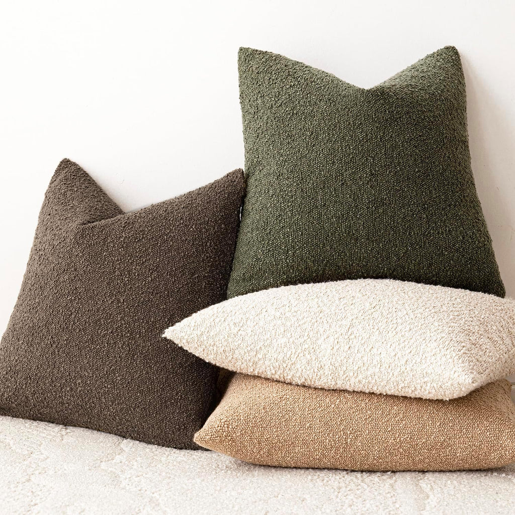 Foindtower Decorative Textured Boucle Throw Pillow Covers Accent Solid Pillow Cases Neutral Long Body Lumbar Couch Cushion Case for Chair…