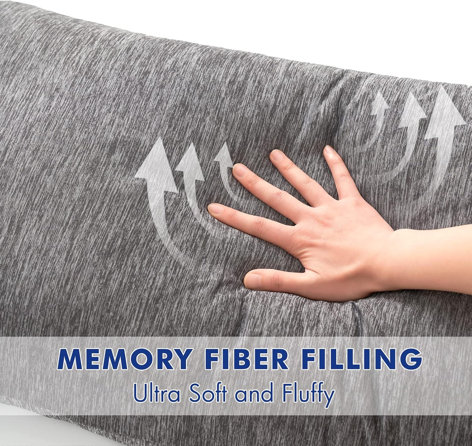 MIULEE Memory Foam Body Pillow for Adults, Cooling Long Full Body Pillow for Side Sleeper, Bed, Sleeping, Back and Stomach - 20x54 Inch Grey