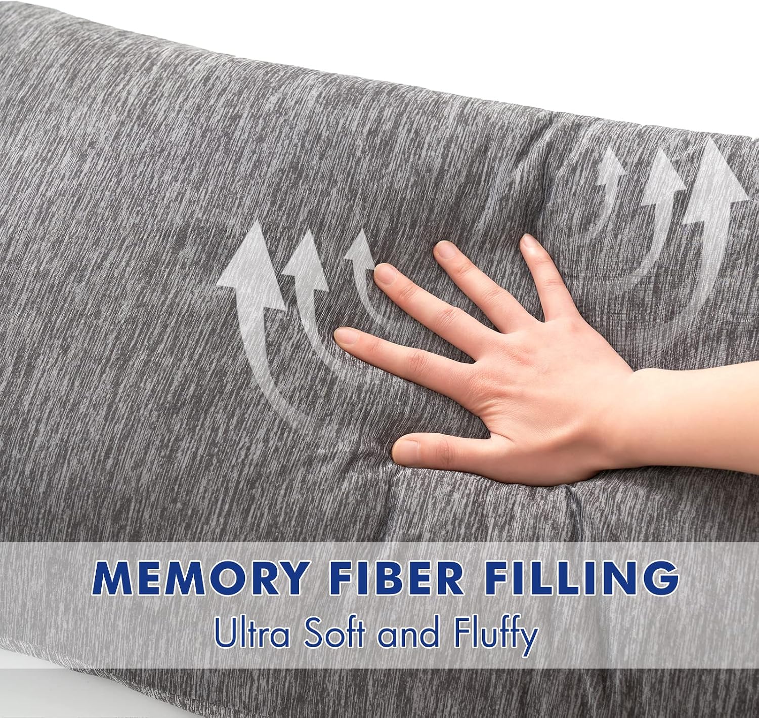 MIULEE Body Pillow for Adults Long Body Pillow for Side Sleeper Memory Foam Cooling Bed Full for Back/Stomach/Side Sleeping 20x60 Inch Grey