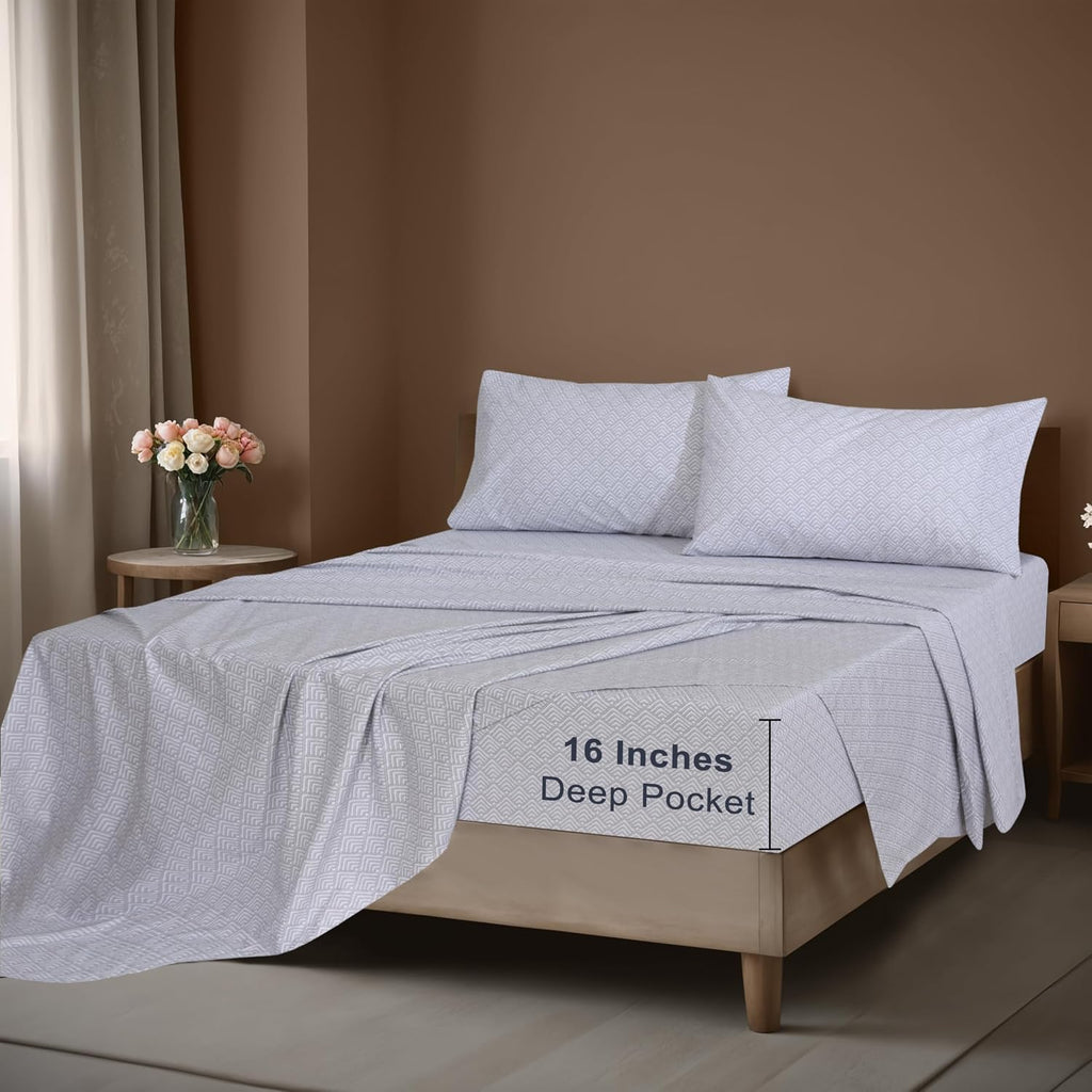 Zoyer 100% Cotton Sheets – Twin XL Size Percale Bedding, Cooling & Breathable, Durable with a Crisp, Soft & Comfortable Feel, 16" Deep Pock…