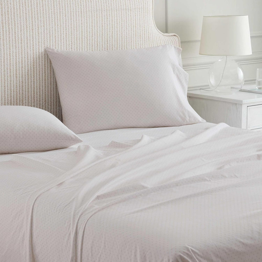 MarthaStewart Martha Stewart - Twin Size Sheets Set, Crisp & Tailored Cooling Sheets with a Naturally Smooth Cotton Percale Lightweight Fee…