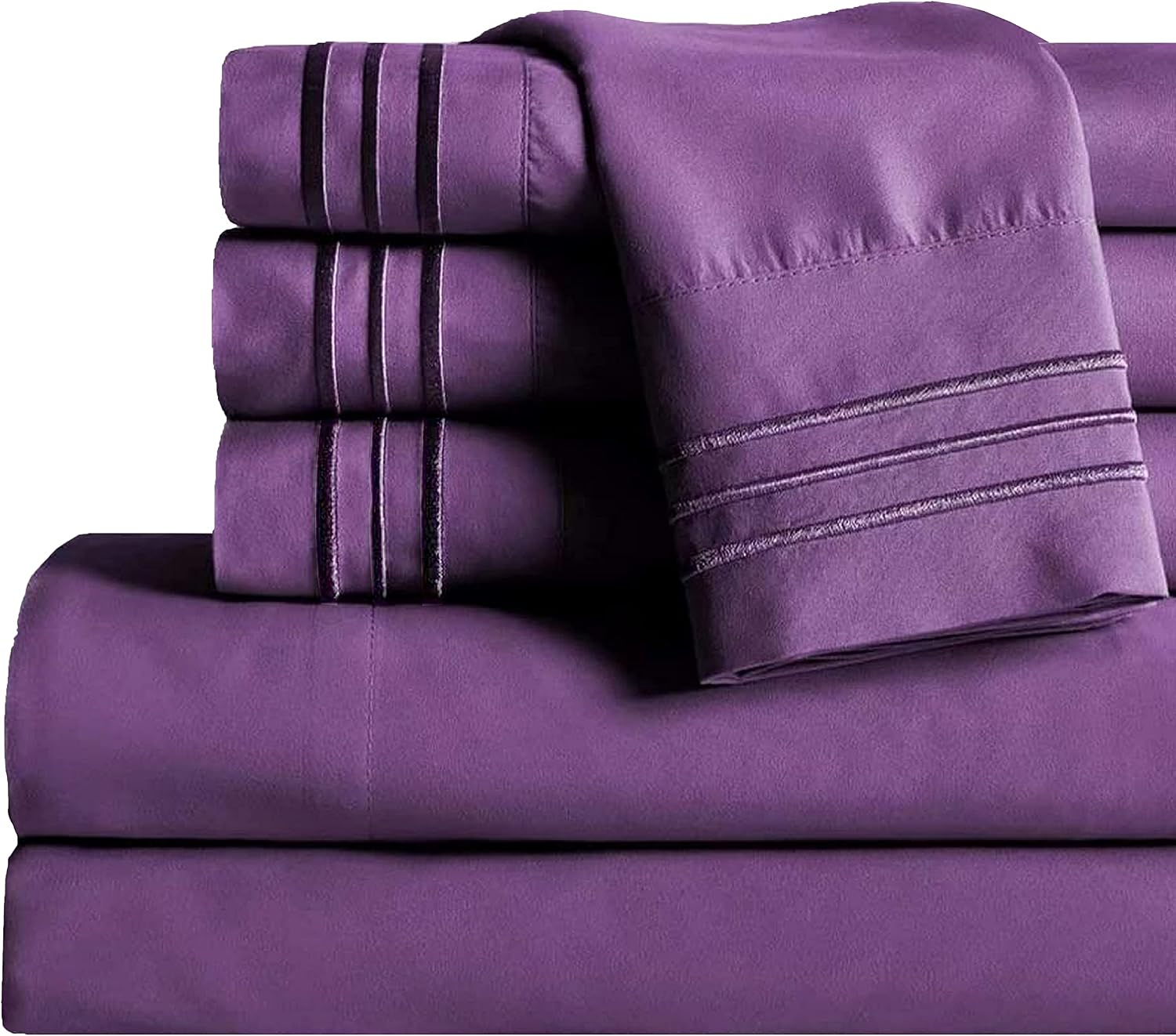 MocassiLuxuryBedding Mocassi Cali King Sheet Set - Luxury Hotel 1800 Premier Bedding Sheets & Pillowcases - Ultra Soft Breathable & Cooling…