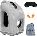 Inflatable Travel Pillow - Airplane Pillow for Neck Support on Long Flights, Buses, Cars, Office & Trains - Comes with Eye Mask, Earplugs…