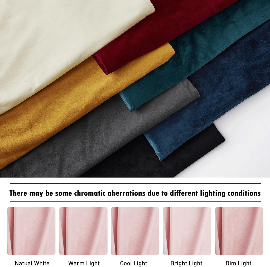 Rybhome RYB HOME Pink Velvet Curtains 84 inches, Back Tab Soft Fabric Room Darkening Thermal Insulated Luxurious Home Decor Curtains for Li…