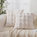 Chumerry Faux Fur White Throw Pillow Cover Ultra Furry Fuzzy Couch Pillow Case Cream White Cushion Cover Room Decor Decorative Pillowcase 1…