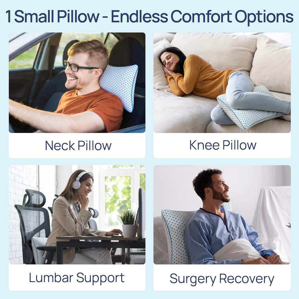 Fulocean Small Cooling Memory Foam Pillow for Travel & Camping, Compressible Original Adjustable Pillow for Medium Firm Neck Knee Lumbar Su…