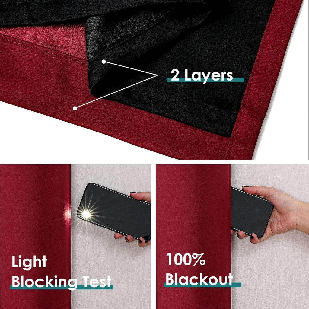 ChrisDowa 100% Blackout Curtains 78 inch Long for Bedroom with Black Liner, 2 Thick Layers Total Blackout Thermal Insulated Grommet Window…