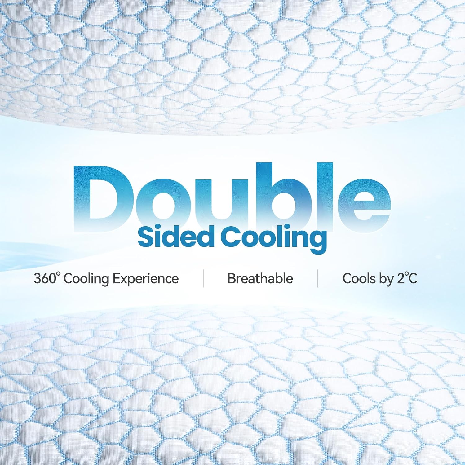 QUTOOL Double Sided Cooling Pillow for Hot Sleepers, Shredded Memory Foam Pillows Standard Size Set of 2, Adjustable Soft & Firm Gel Bed…
