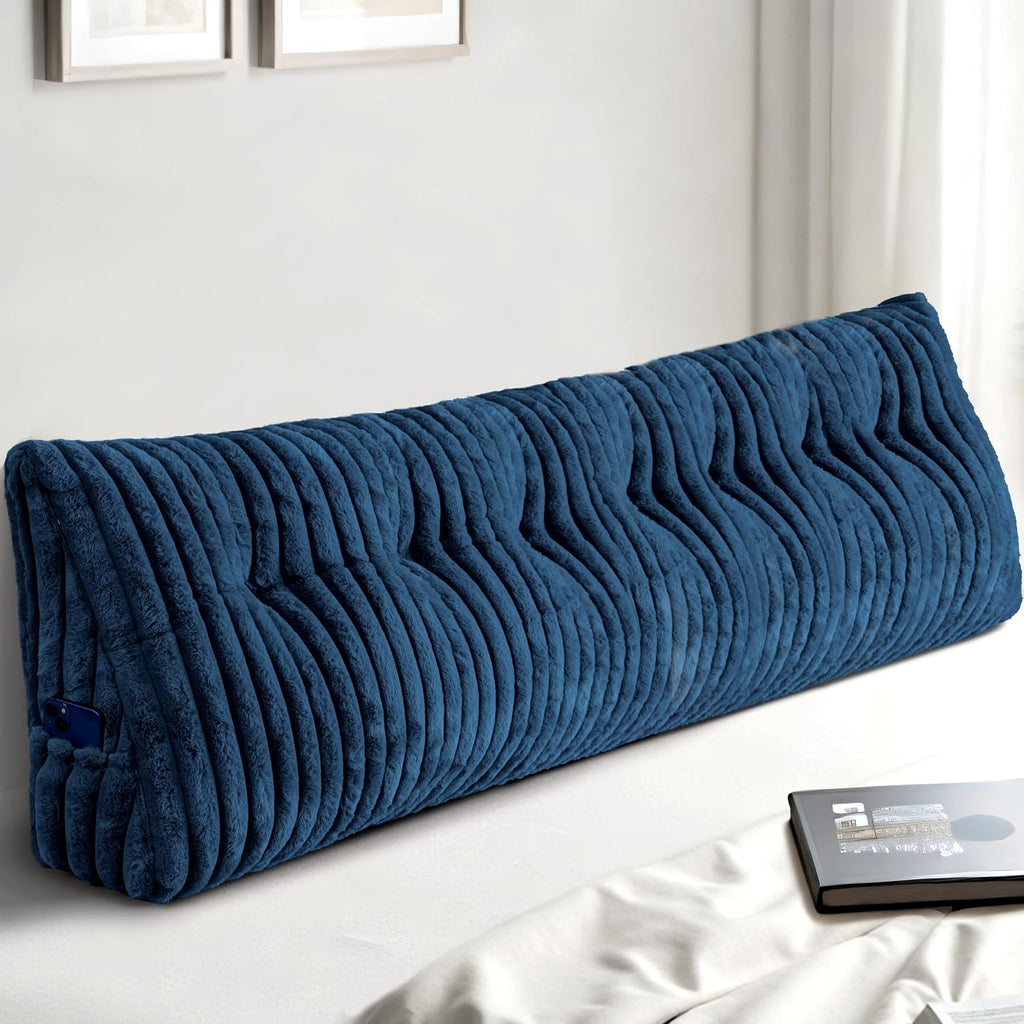 Headboard Pillow King, Triangular Wedge Pillow Headboard King, Cushion Headboards Reading Pillows, Backrest Pillows for Sitting in Bed or…