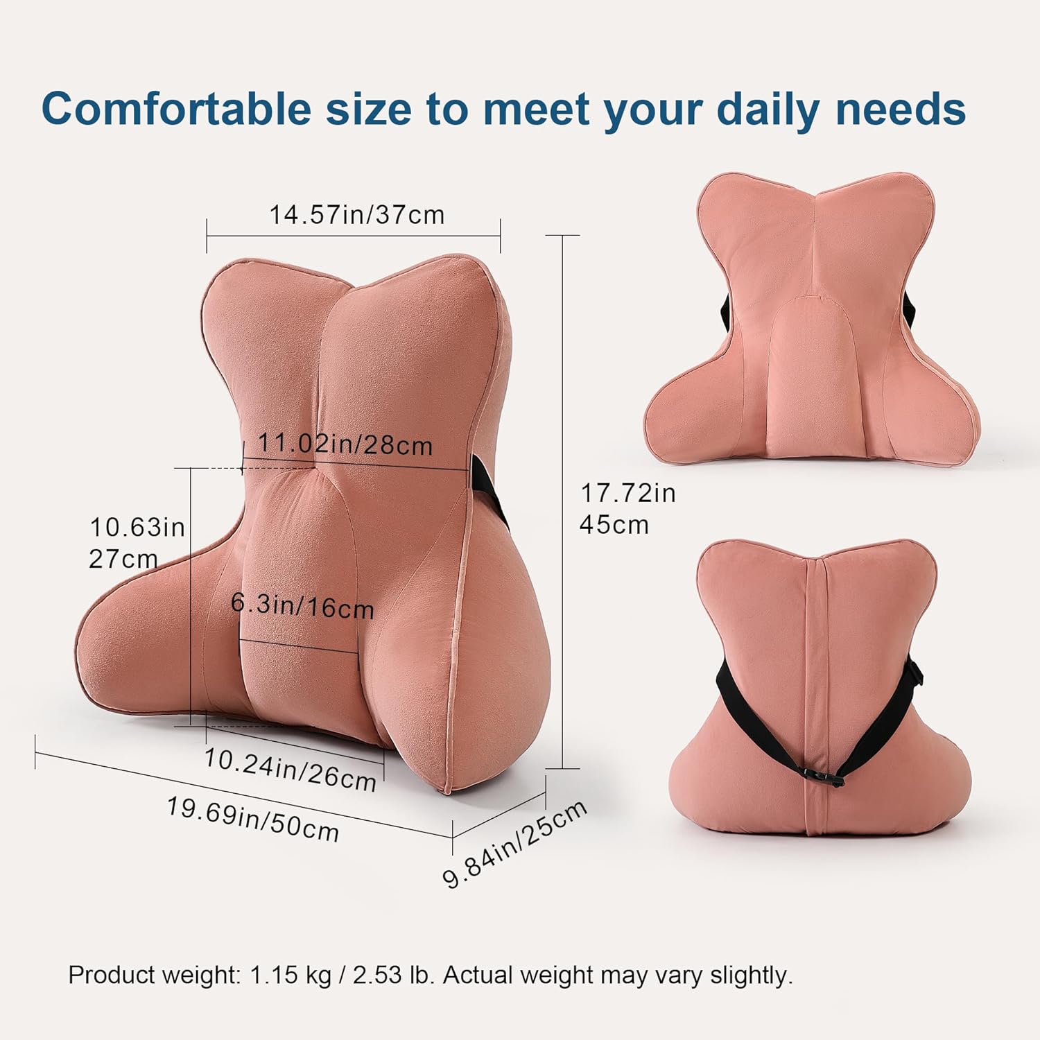 Ailuteie Lumbar Support Pillow (Pat. Pend) for Office Chair, Couch, Recliner & Car Seat, Ergonomic Back Support Cushion for Lower Back, Wa…