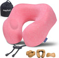 napfun Neck Pillow for Traveling, Upgraded Travel Neck Pillow for Airplane 100% Pure Memory Foam Travel Pillow for Flight Headrest Sleep…