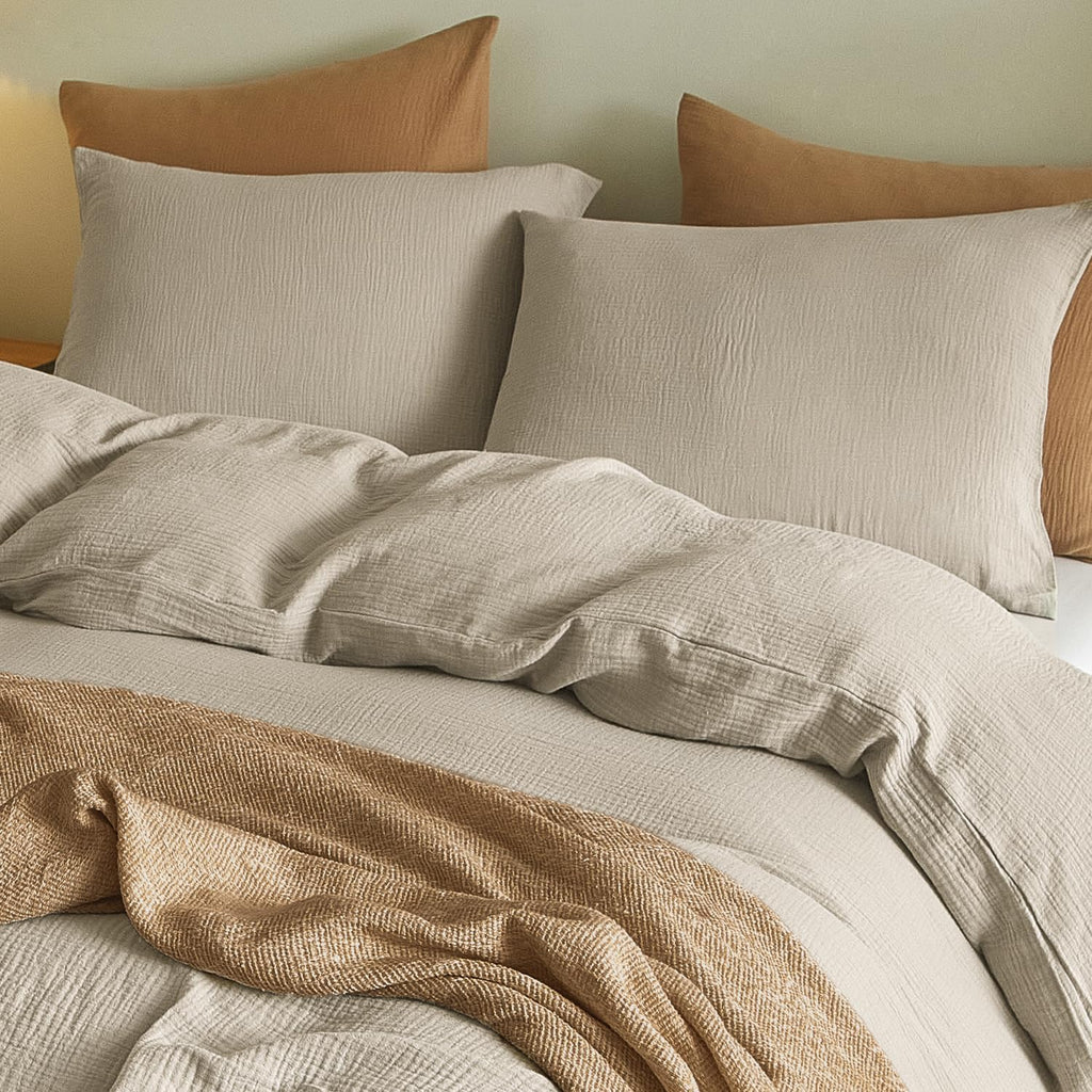 DefineCozyHealthyLife SE SOFTEXLY Muslin Pillowcases Standard Size 100% Cotton, 2 Pack Linen Like Pillow Shams with Envelope Closure, Ultra…