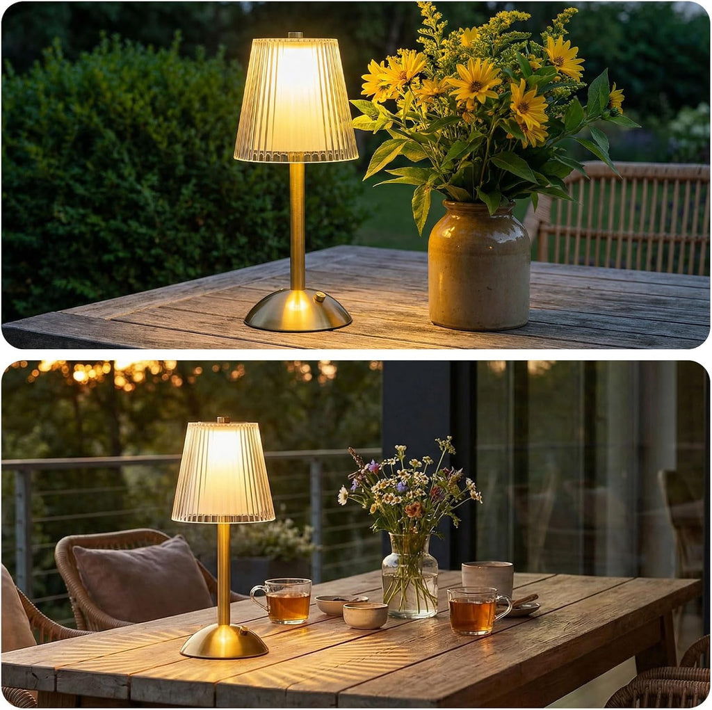 Liliful 4 Pcs Cordless Table Lamp Rechargeable Touch LED Small Gold Portable Battery Operated USB-c Desk Lamp 3 Color Dimmable for…