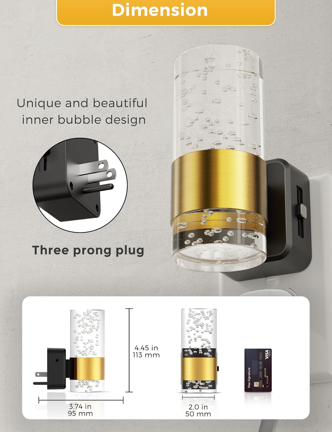 L LOHAS LED Night Lights Plug into wall, Amber Night Light with Adjustable Brightness, Plug in NightLight with Auto Light Sensor, Wall…