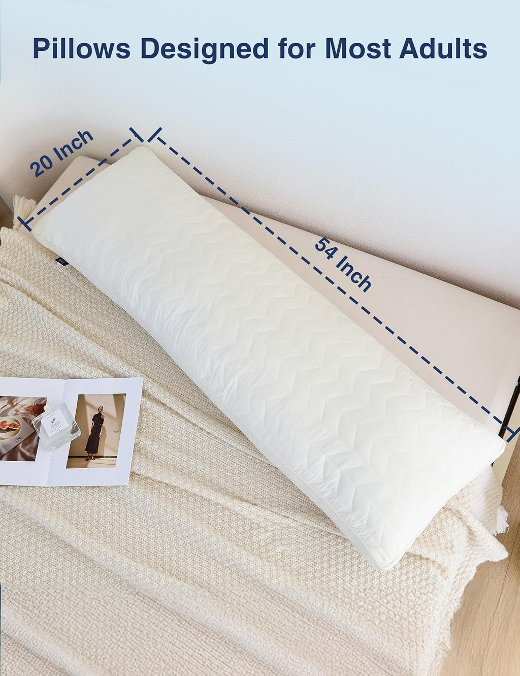 ZonLi Long Body Pillow for Adults, Firm Body Pillow with Adjustable Shredded Memory Foam, Soft Support for Side Sleepers, Pregnant Women…