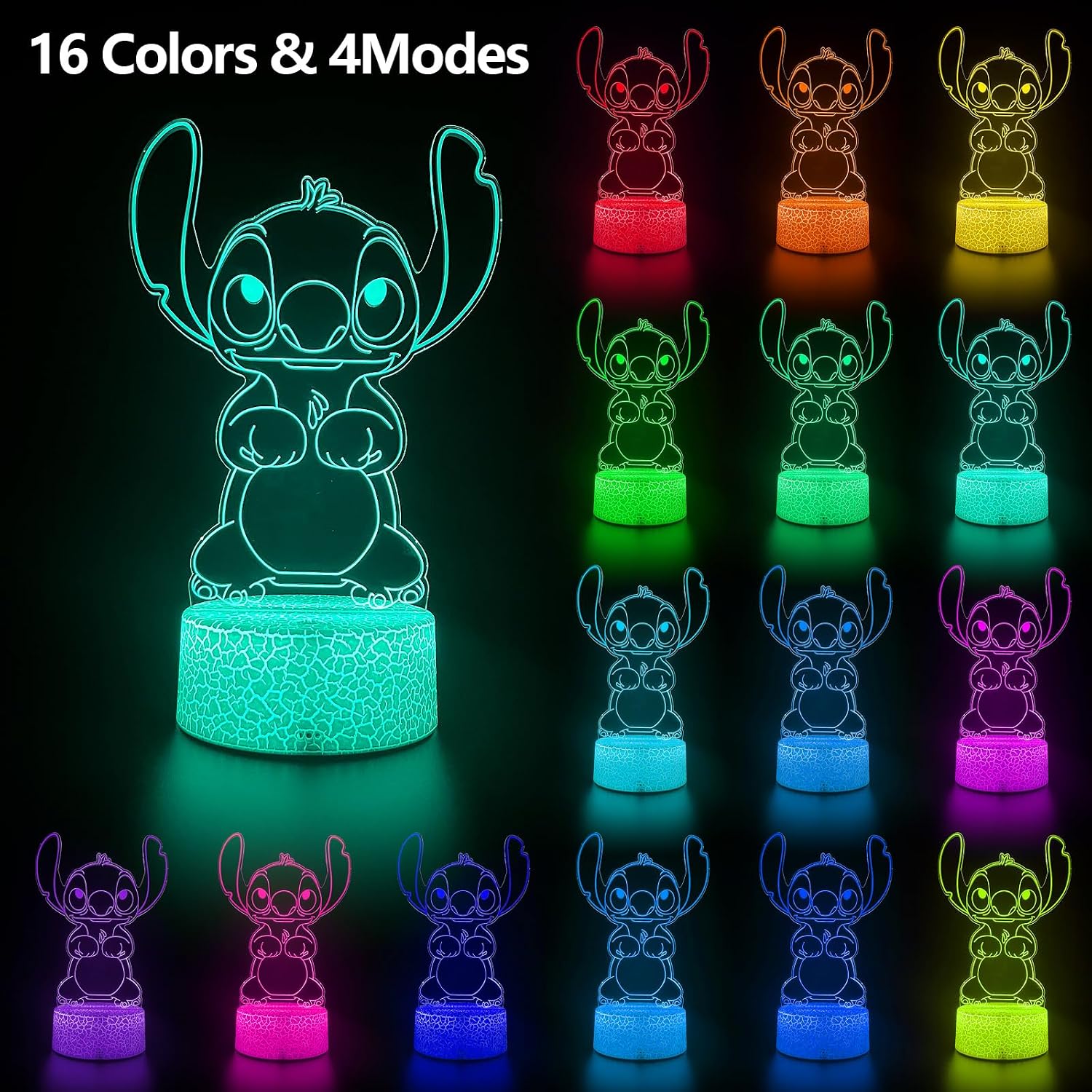 Aihying Cool Night Light,16 Color Night Light,3D LED Lamp with Smart Remote Control, Boy Gifts for Children's Room Decoration, Christmas Holi…