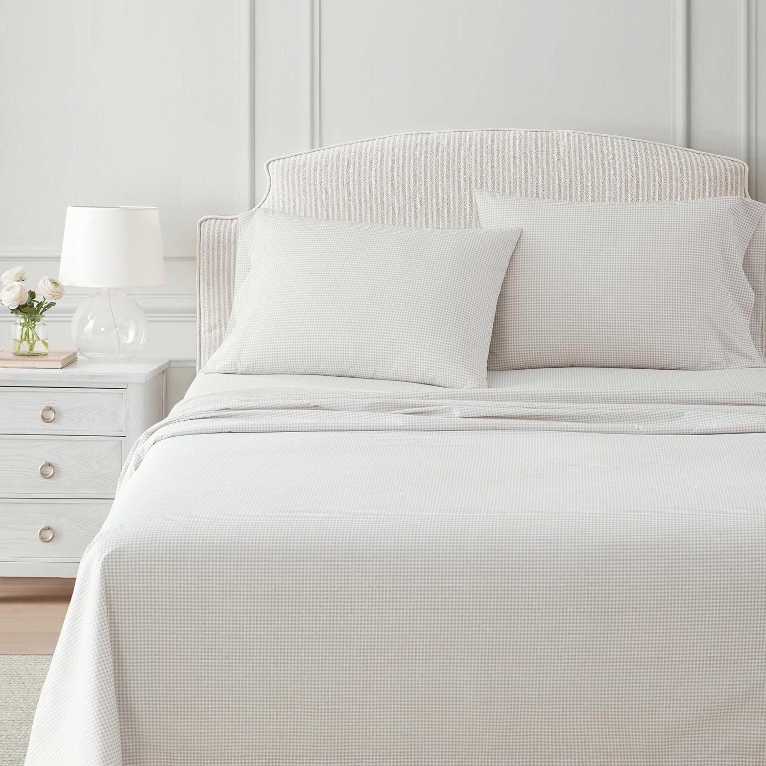 MarthaStewart Martha Stewart - King Size Sheets Set, Crisp & Tailored Cooling Sheets with a Naturally Smooth Cotton Percale Lightweight Fee…