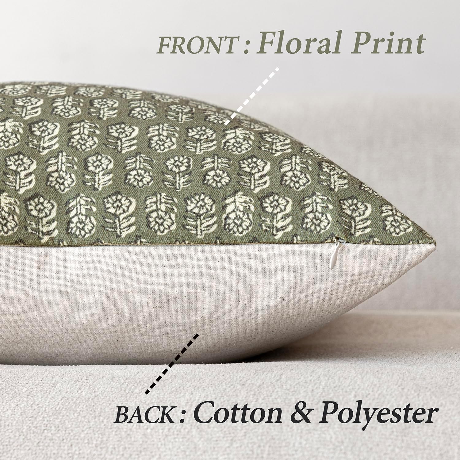 Foindtower Set of 2 Decorative Vintage Floral Print Throw Pillow Covers Neutral Modern Farmhouse Cushion Covers Boho Home Decor for Sofa…