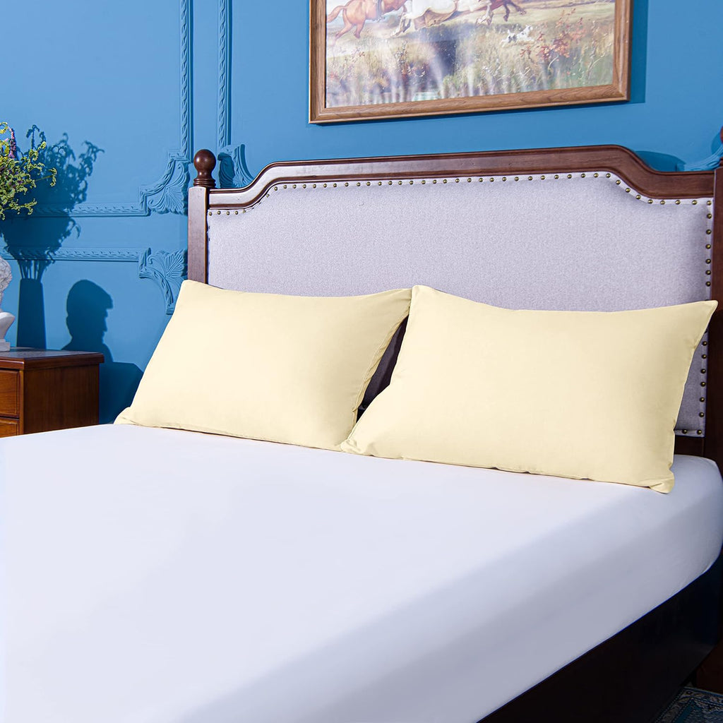 Ntbay Queen Pillowcase Set - 4 Pack Brushed Microfiber 20x30 Pillowcases - Soft, Wrinkle-Free, Fade-Resistant, Stain-Resistant, Ivory Pillo…
