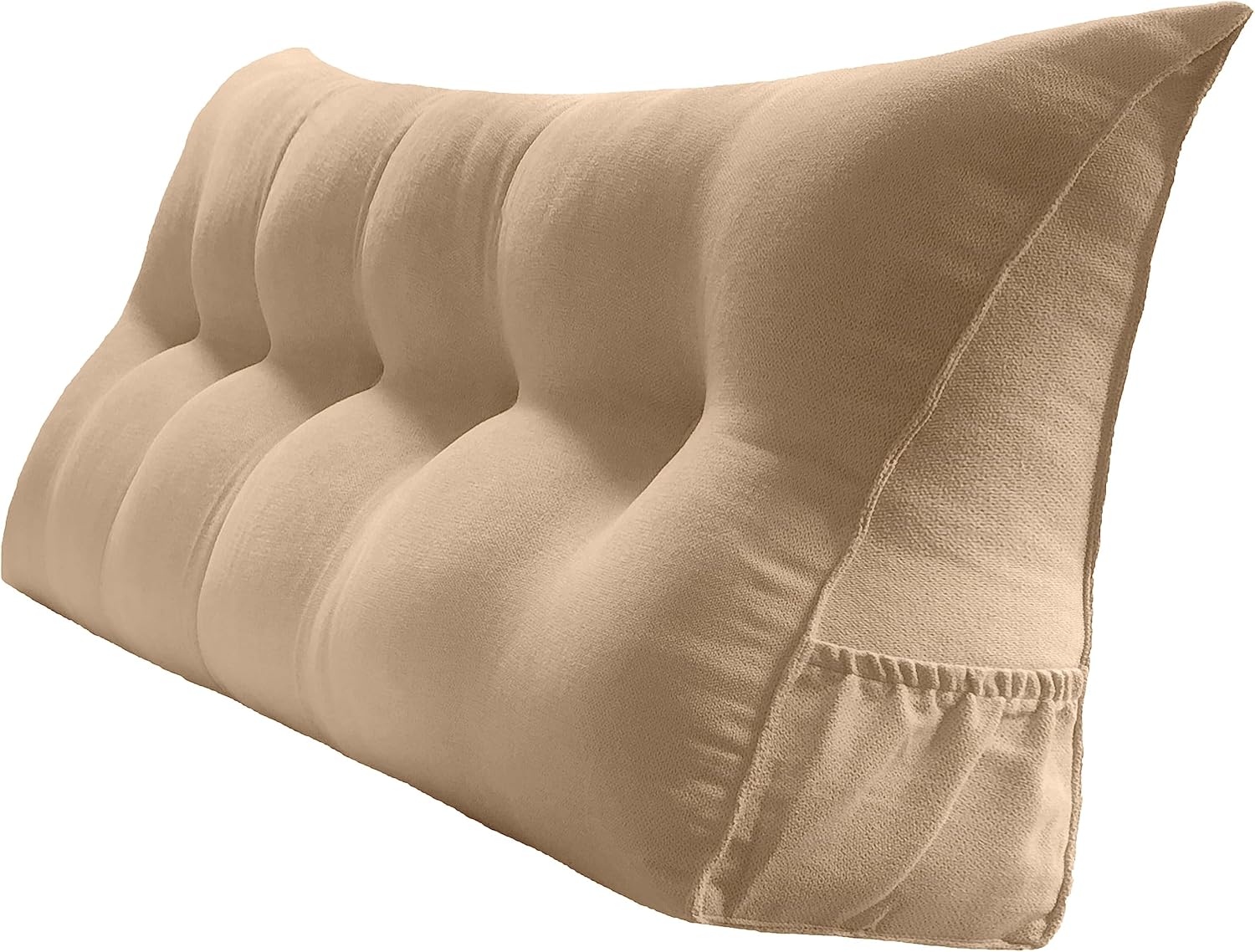 Peachwell Handmade Headboard Pillow-Queen Wedge Support Large Bolster Cushion Headboard Backrest Pillow with Removable Cover and Two…