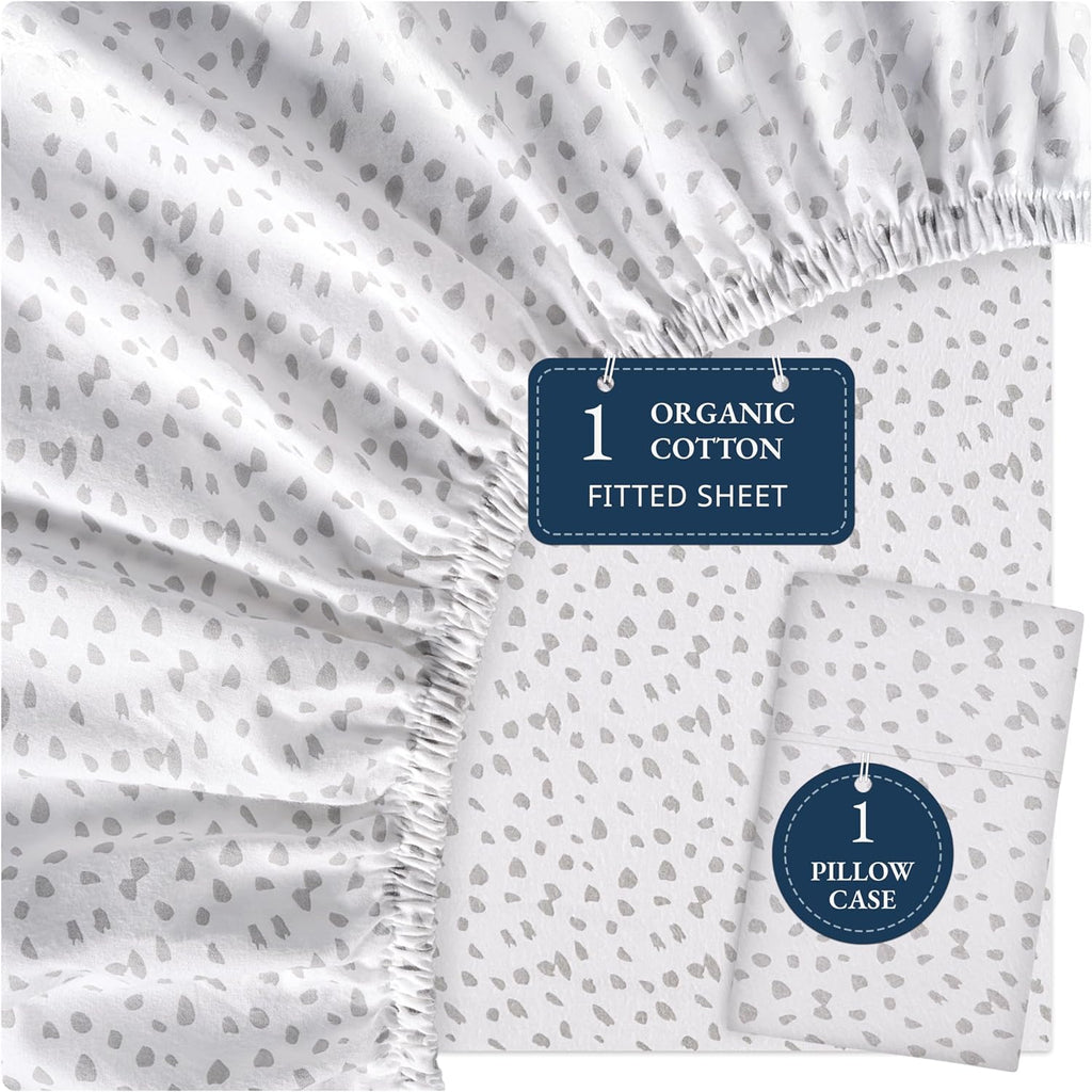 LANE LINEN Twin XL Fitted Sheet, 100% Organic Cotton 2-Piece Set (1 Fitted Sheet, 1 Pillowcase), Percale Weave, Soft, Breathable, Fits…